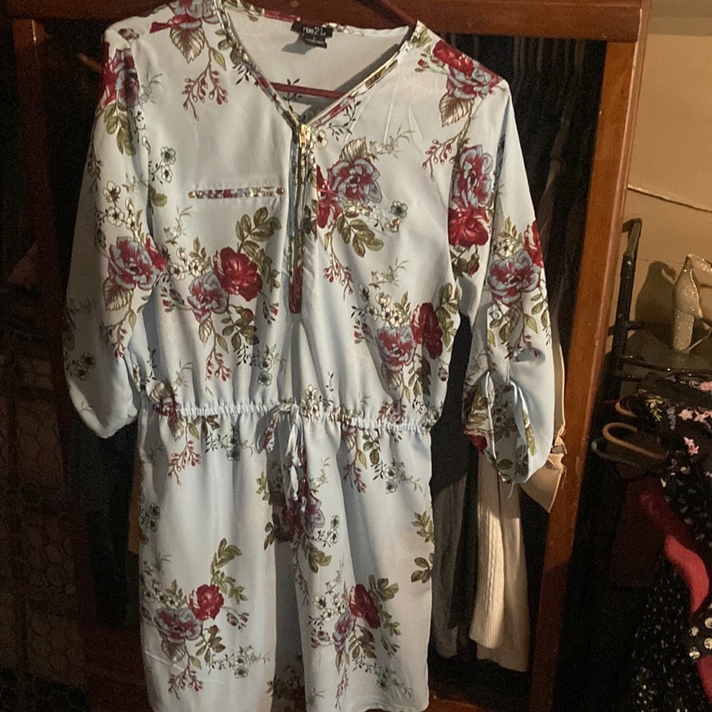 Blue flowered dress